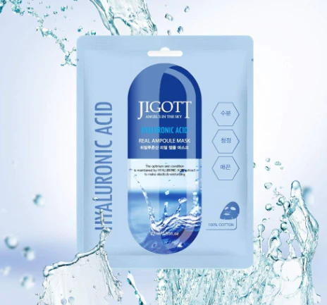 Lakštinė Veido Kaukė su Hialurono Rūgštimi Jigott Hyaluronic Acid Real Ampoule Mask, 27 ml