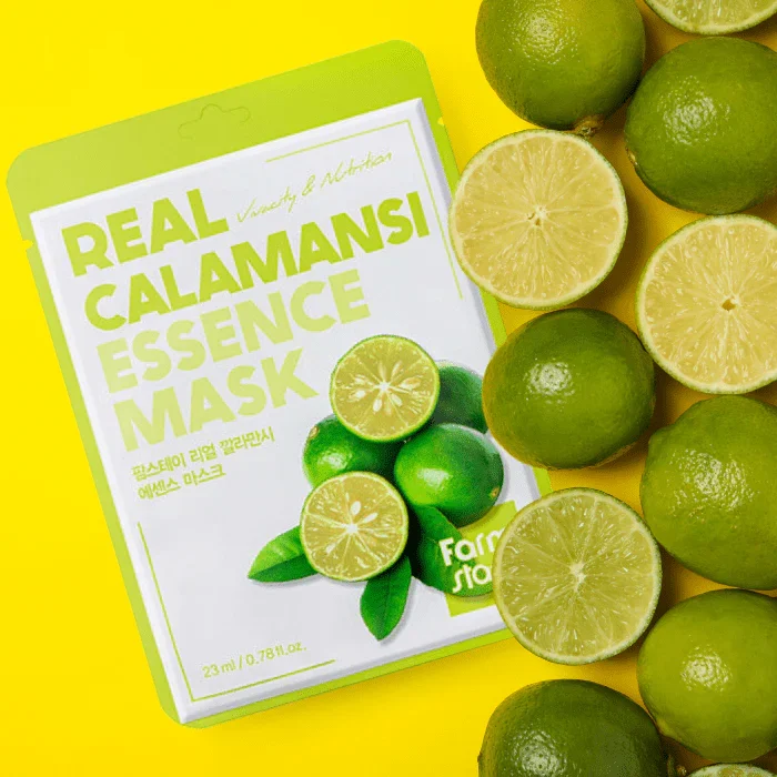 Lakštinė veido kaukė FarmStay Real Calamansi Essence Mask, 23 ml