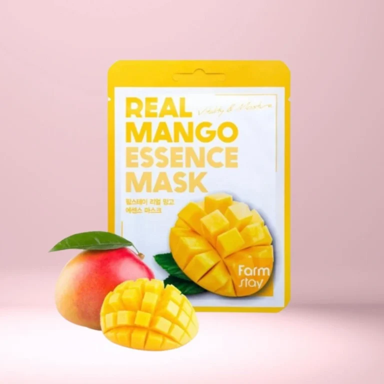 Lakštinė Veido Kaukė FarmStay Real Mango Essence Mask, 1 vnt.