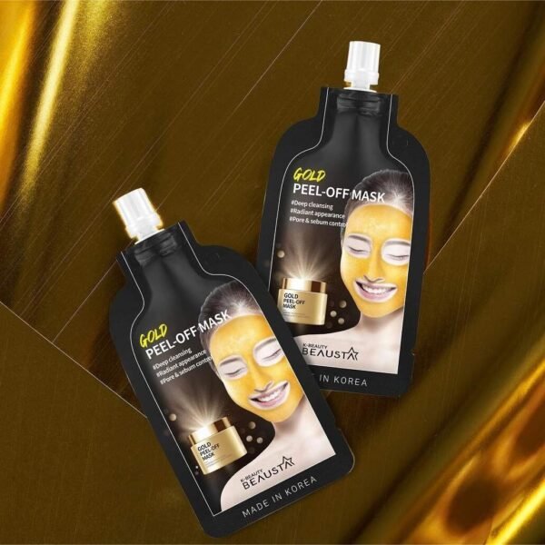 Valomoji Veido Aukso Kaukė Beausta Gold Peel-Off Mask, 20 ml