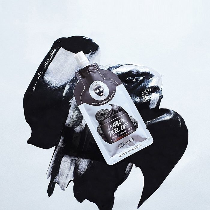 Valomoji Juodoji Veido Kaukė Beausta Charcoal Peel‑Off Mask, 20 ml