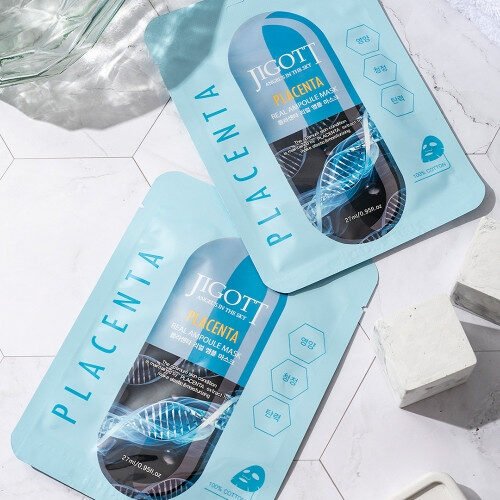 Lakštinė Veido Kaukė su Fitoplacenta Jigott Phytoplacenta Real Ampoule Mask, 27 ml